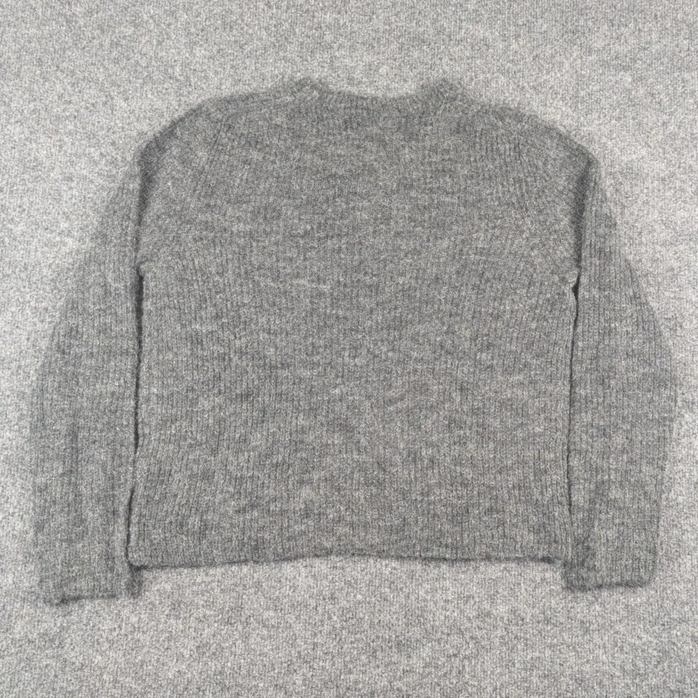 Banana Republic Mens M Gray Alpaca Wool Blend Fuzzy Crewneck Sweater 508998-01-1